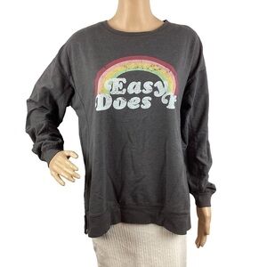 Wildfox Easy Does it Sommers Sweatshirt Size M Gray